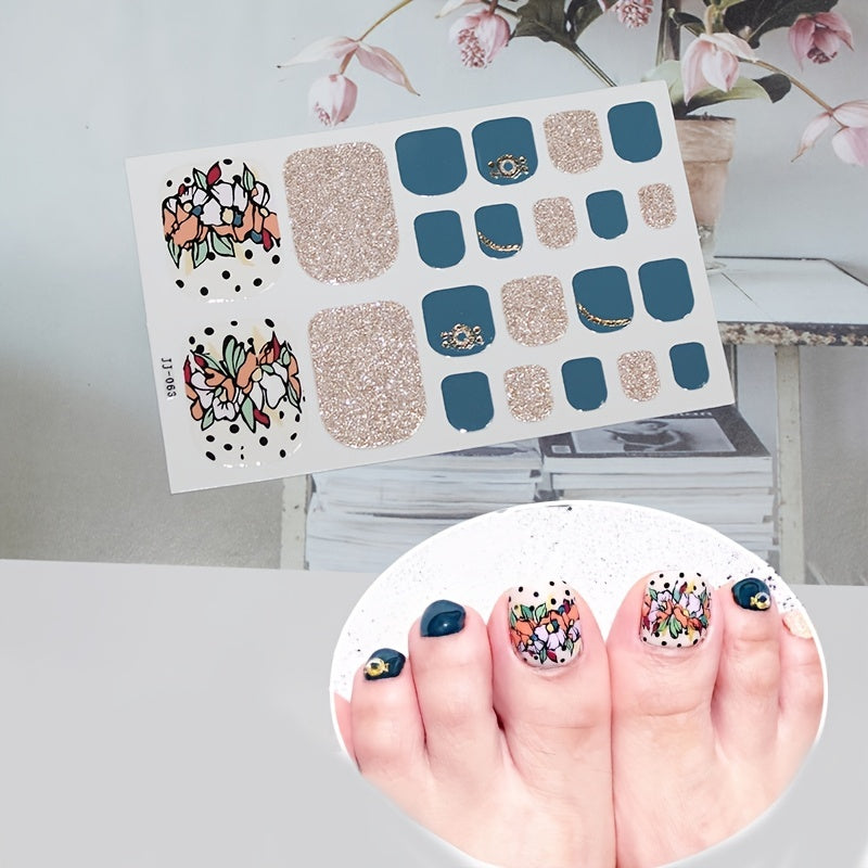 1 Pcs Glittery Glossy Toe Nail Stickers - Self-Adhesive, Hypoallergenic, Reusable, Irregular Shape Stripes Nail Wraps for DIY Nail Art Decoration - Space Theme, Easy to Apply, Long-Lasting, and Single-Use Plastic Nail Tip Dec