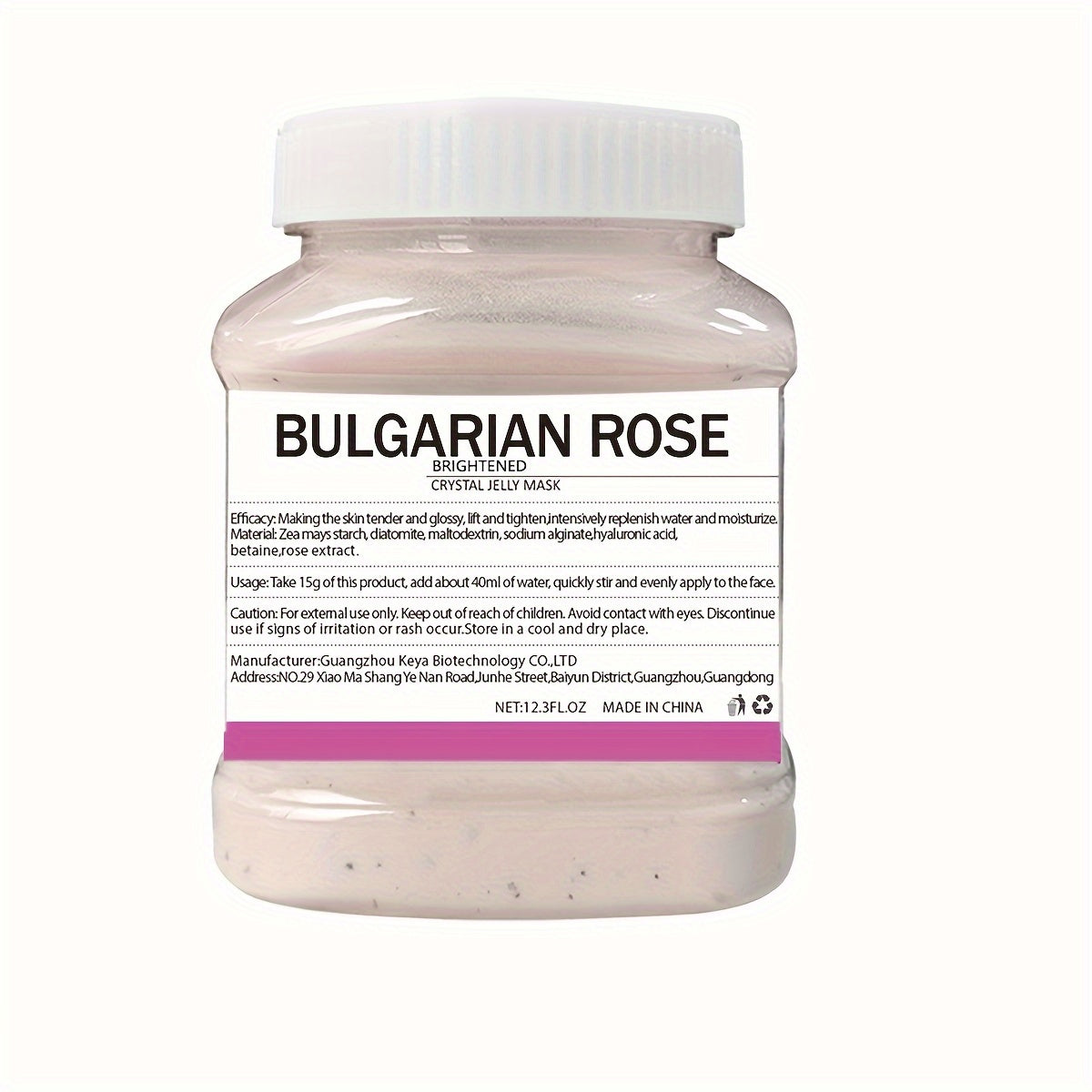 12.3 Fl.Oz Bulgarian Rose Luxurious Gel Hydro Face Mask - Hydrating, Moisturizing, and Improving Facial Skin Care - Natural, Peel-Off, Professional, and Gentle