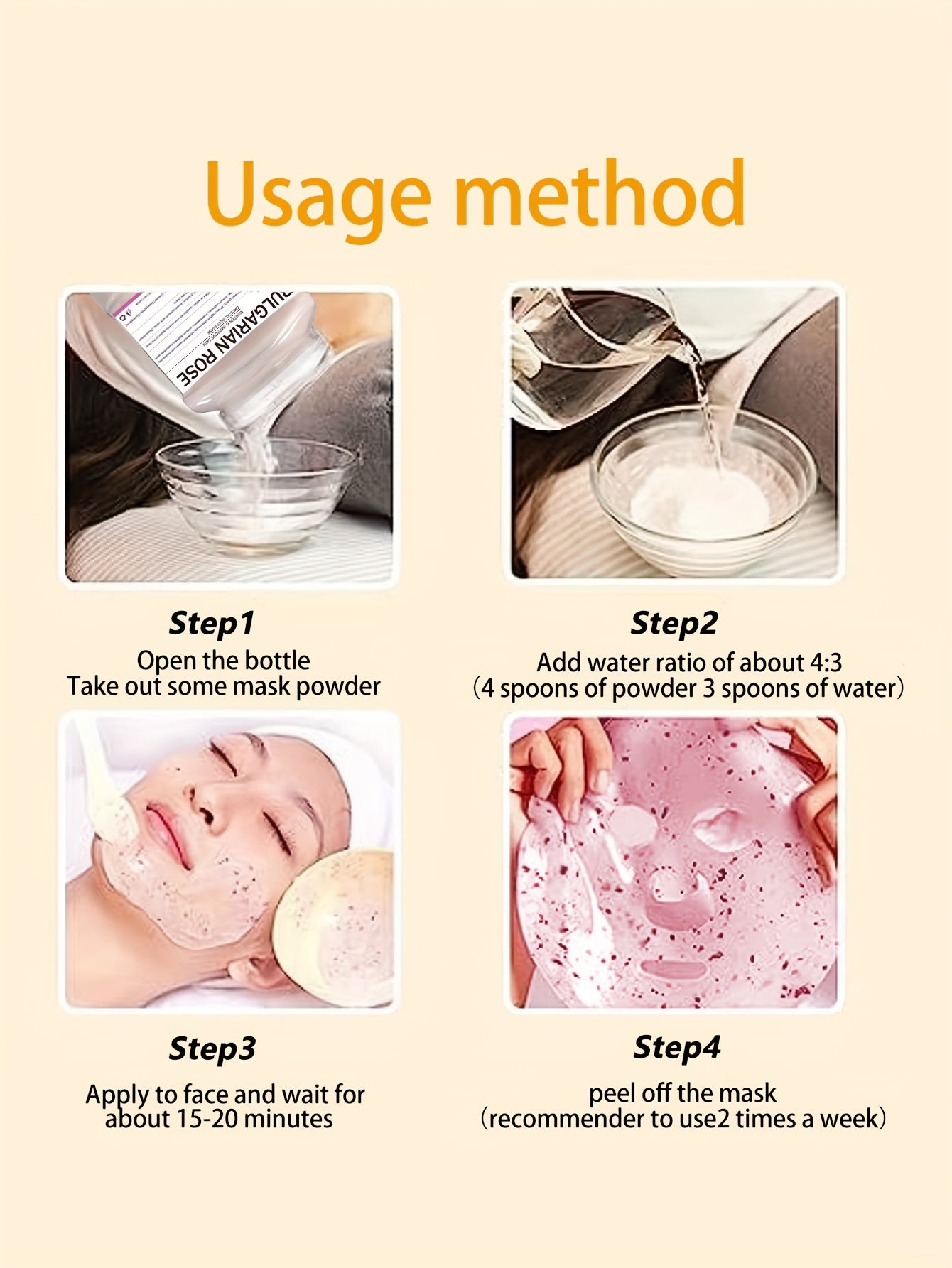 12.3 Fl.Oz Bulgarian Rose Luxurious Gel Hydro Face Mask - Hydrating, Moisturizing, and Improving Facial Skin Care - Natural, Peel-Off, Professional, and Gentle