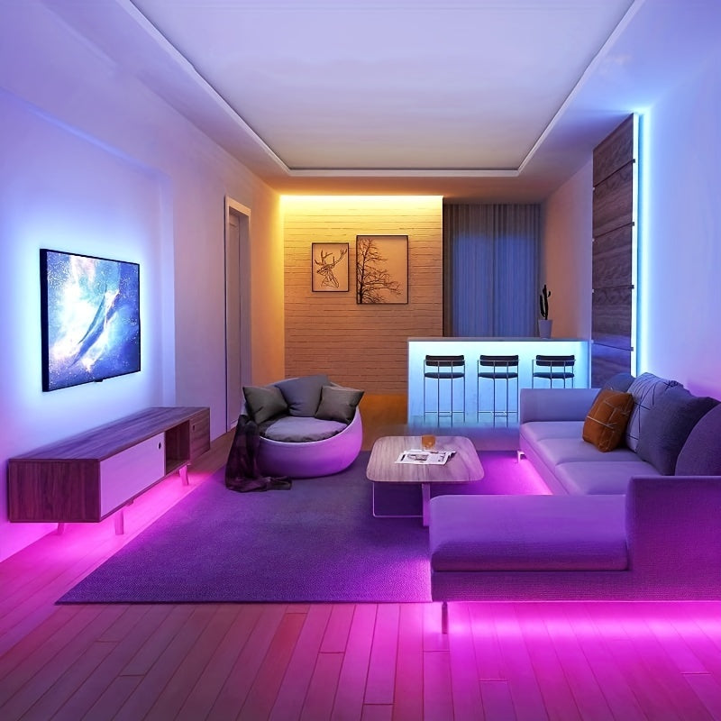 16.4 Million Colors RGB LED Strip Lights with Music Sync, App & Remote Control – Vibrant Color Changing Lights for Bedroom, Kitchen, Parties & Christmas Decor (393.7/787.4/1181.1inch), LFON