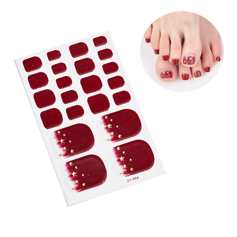 1 Pcs St.Patrick's Day Toe Nail Stickers, Nail Strips Decals With Glitter Design, Full Wraps Self Adhesive Toe Nail Tip, For Women Girls DIY Nail Art Decoration