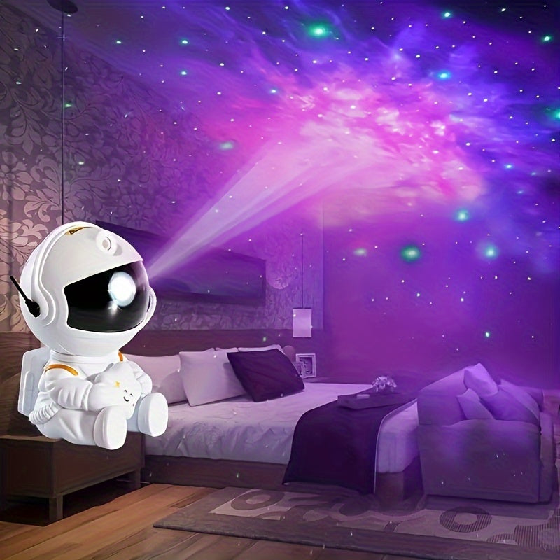 1pc Astronaut Star Projector Galaxy Night Light, Sky Decor Lamp For Bedroom Christmas, Small &  Bright Cute Astronaut LED Lights, Space Nebula Starry Cloud With Remote Control