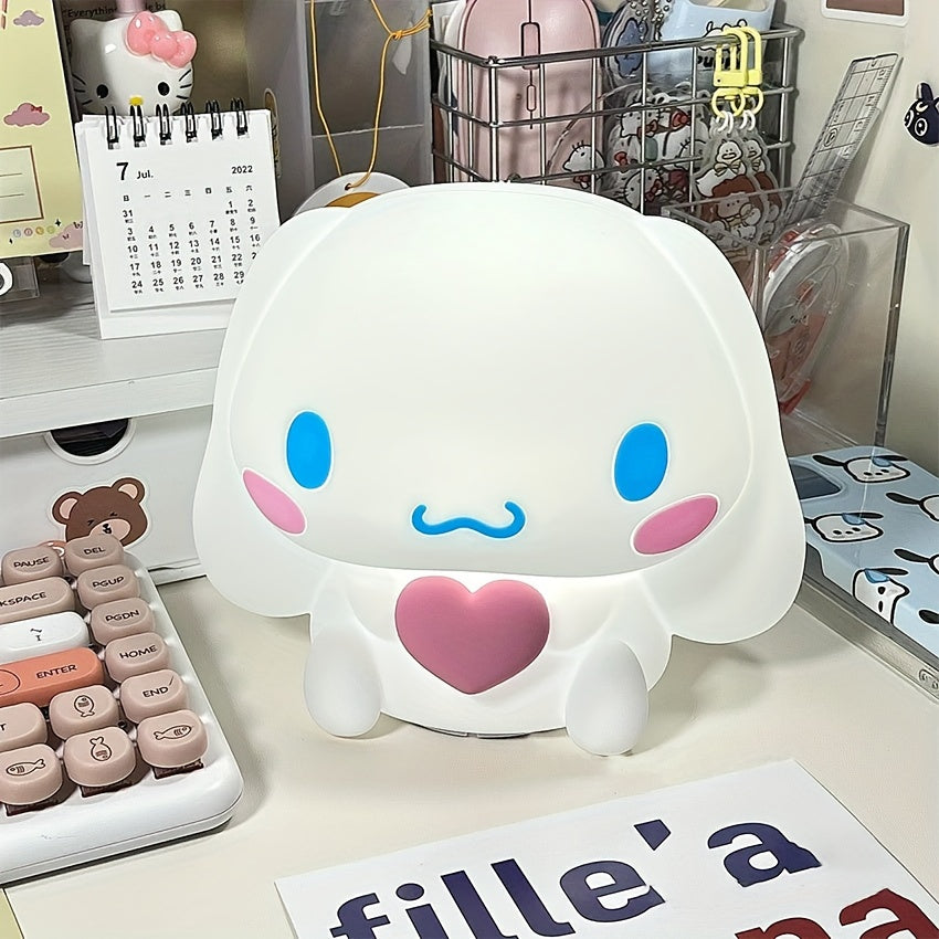 1200mAh Cinnamoroll Silicone Night Light with 3 Speed Adjustment, 3 Color Lighting, Remote Control, and USB Charging