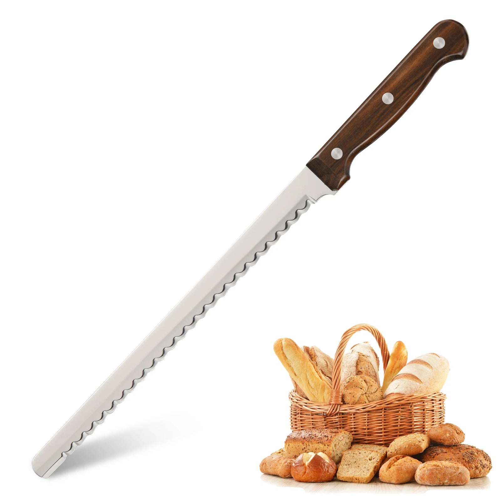 13 Piece Non-stick Coating Stainless Steel Knives Set, Anti-Rust and Dishwasher Safe, 6 Knives, 6 Blade Covers, and One Shear