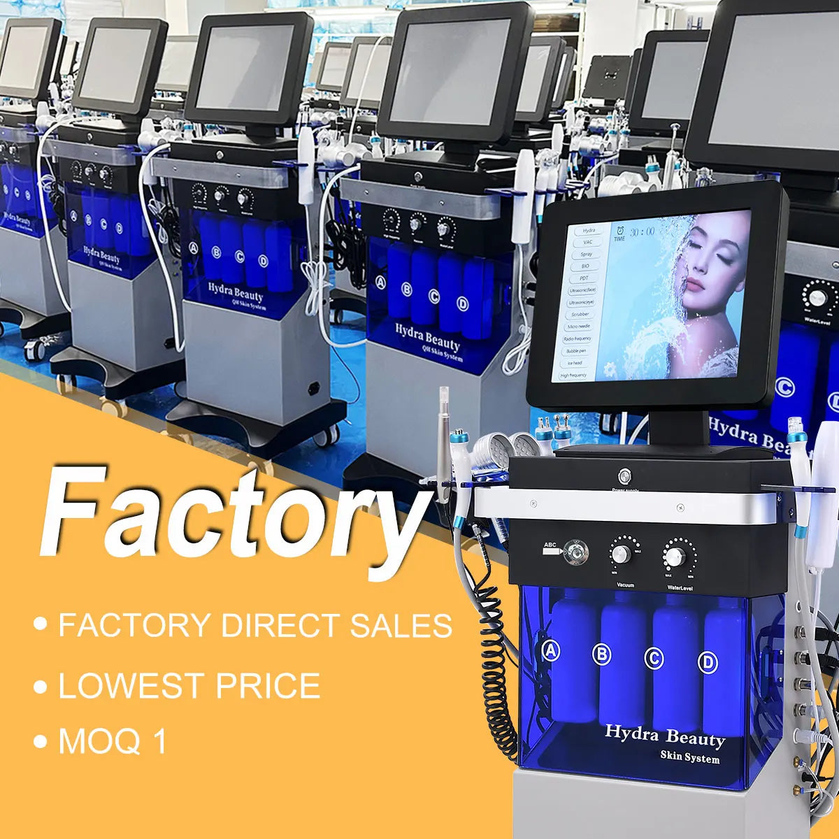 14 in 1 Multifunction Skin Care Rejuvenation Hydro Oxygen Rf Bio-Lifting Jet Peel Facial Bubble Microdermabrasion Machine