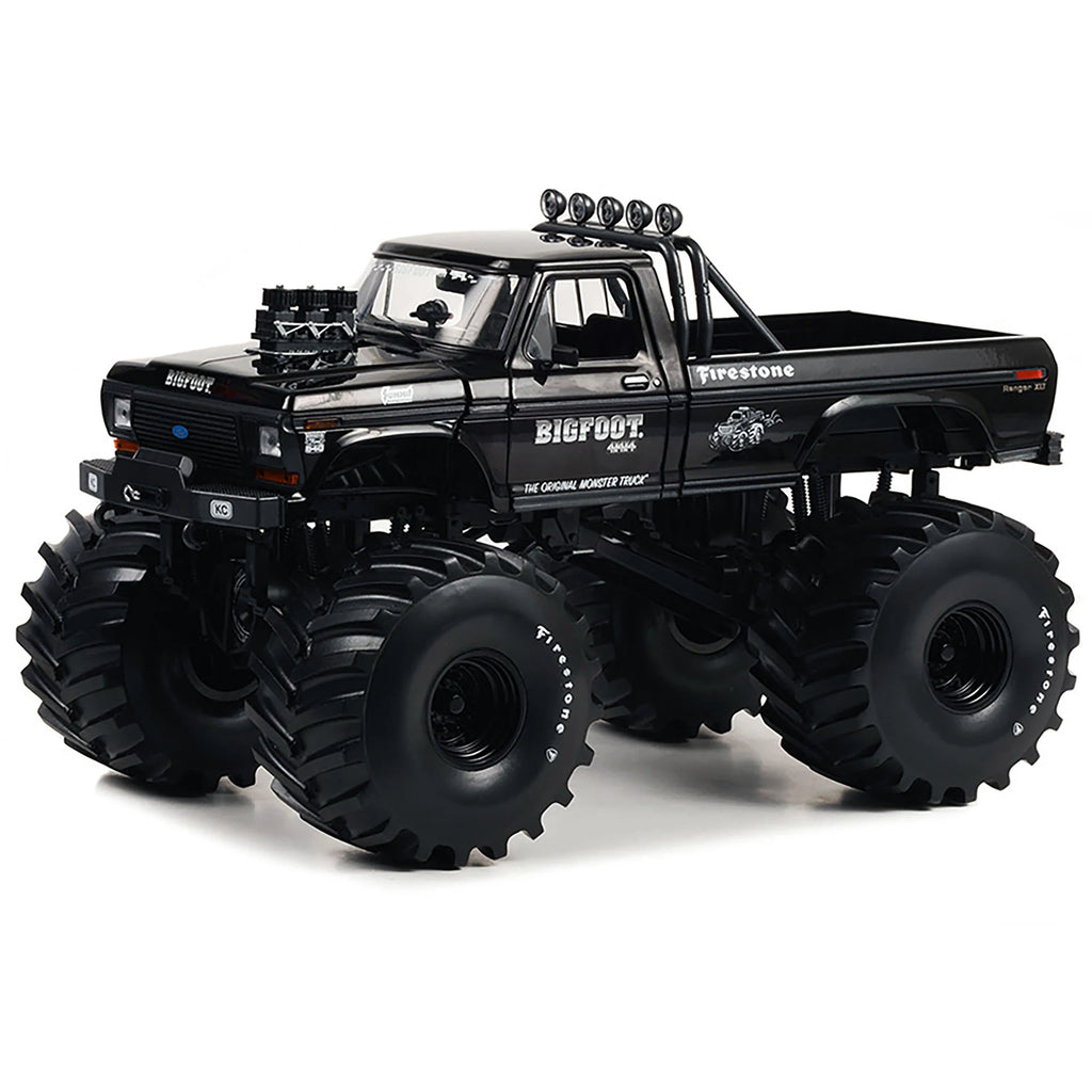 1974 Ford F-250 DCD Monster Truck 66-Inch Tires Black Bandit Edition 1/18 Diecast RC Parts Accs 'Bigfoot #1' 'Kings Crunch'