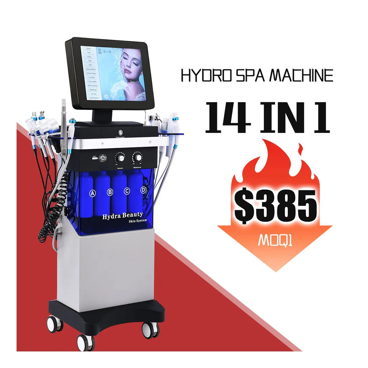 14 in 1 Multifunction Skin Care Rejuvenation Hydro Oxygen Rf Bio-Lifting Jet Peel Facial Bubble Microdermabrasion Machine