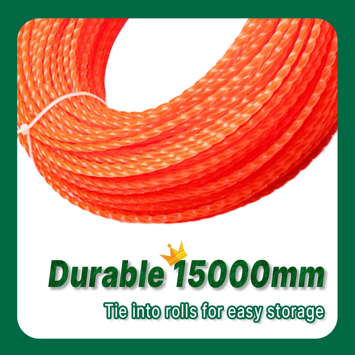 15m*2.4mm/2.7mm/3mm Mowing Nylon Grass Trimmer Rope Brush Cutter Strimmer Line Mowing Wire Lawn Mower Accessory