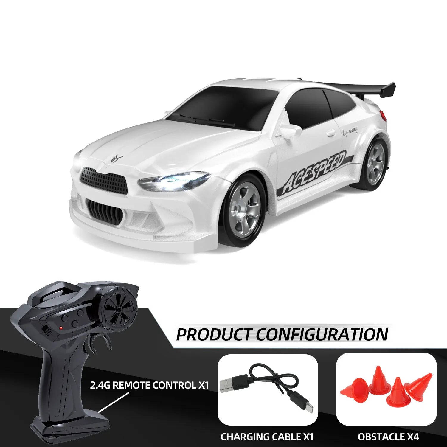 1/64 RC Four-wheel Mini Drift Car 2.4G Remote-controlled Car Desktop Toy