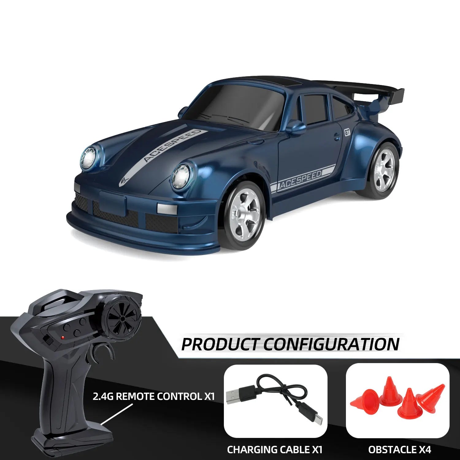 1/64 RC Four-wheel Mini Drift Car 2.4G Remote-controlled Car Desktop Toy