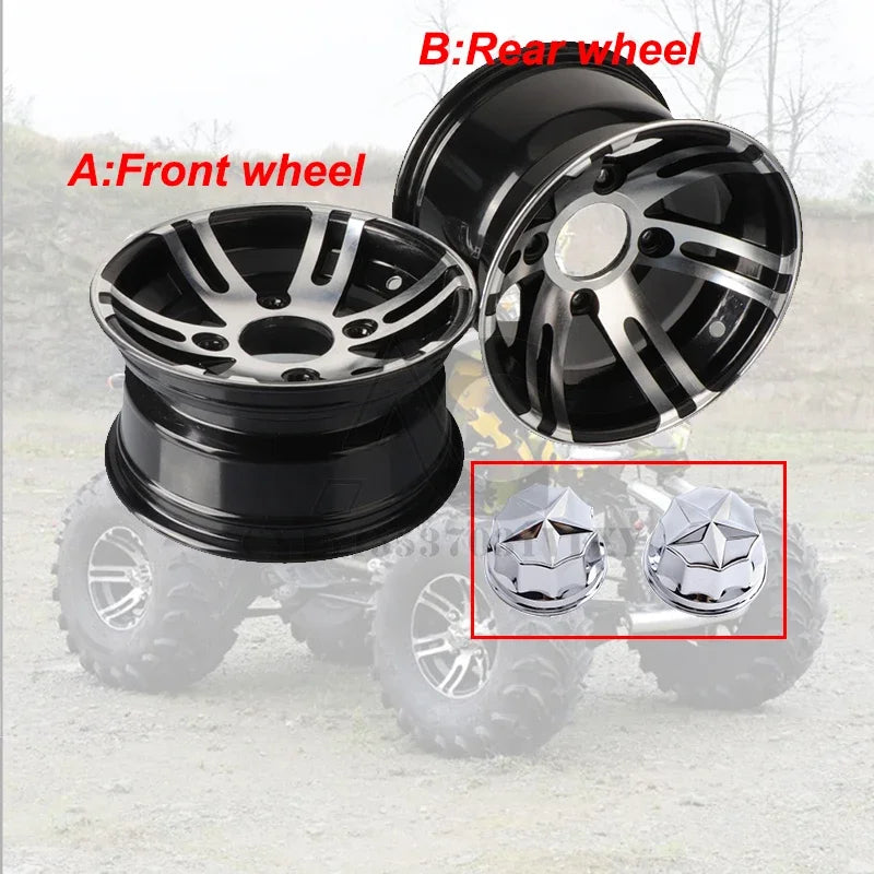 10-inch Aluminum Alloy Front and Rear Wheels for Four-wheel Vehicles, ATV, Go-karts, Tires22/20X10-10 23/21X7-10