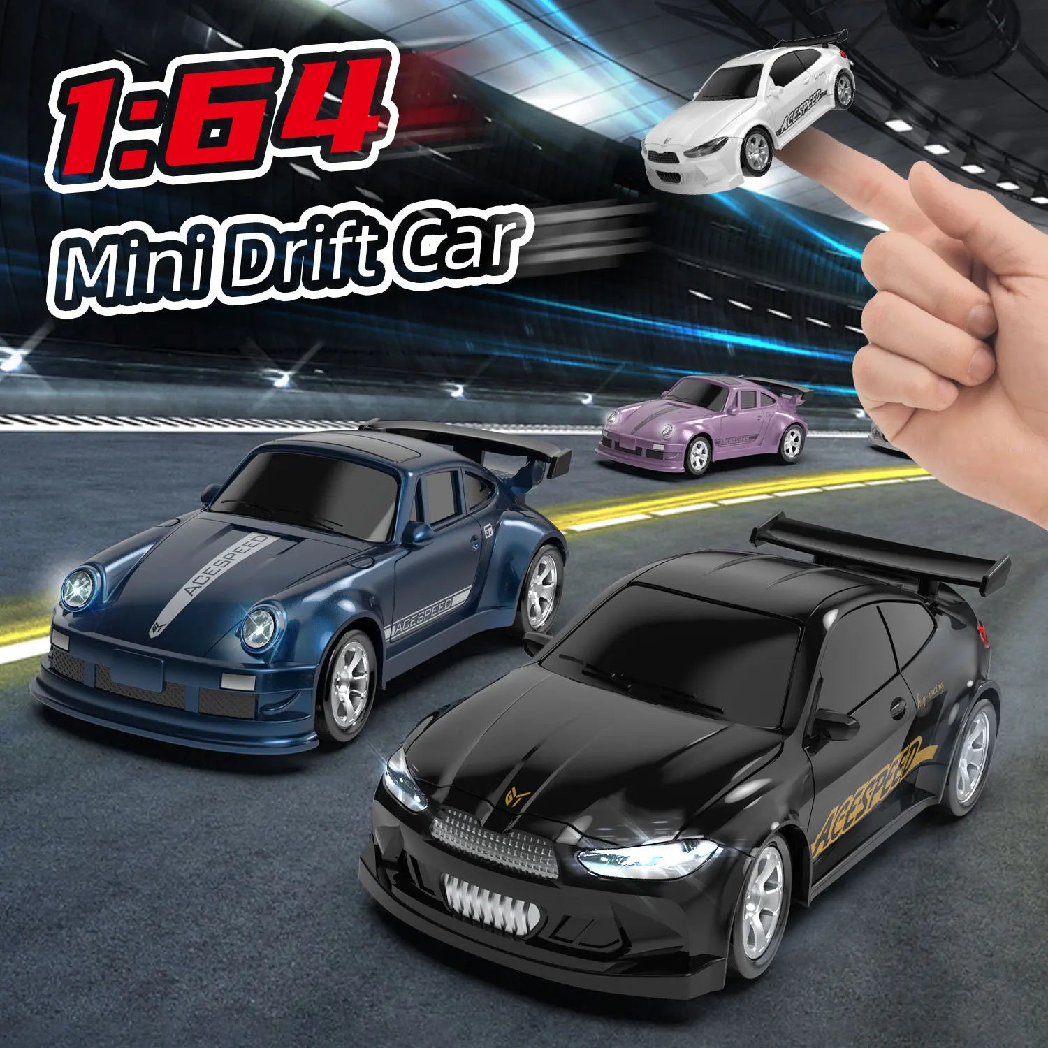 1/64 RC Four-wheel Mini Drift Car 2.4G Remote-controlled Car Desktop Toy