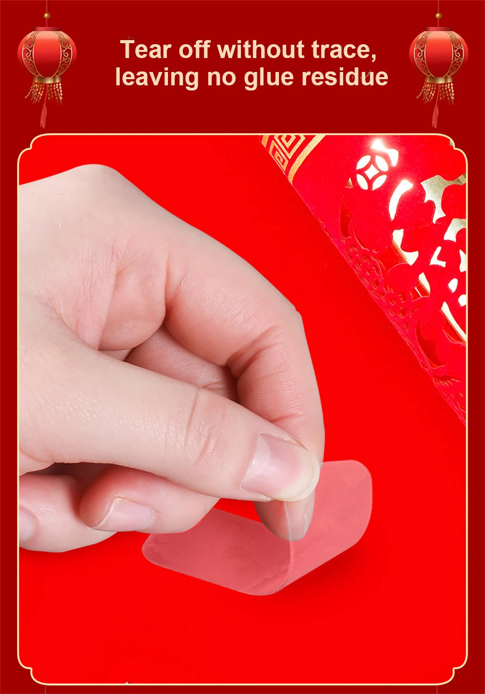 60-600PCS Double Sided Adhesive Tape No Trace Reusable Square Adhesive Mount Heavy Removable Transparent Wall Mount Sticker