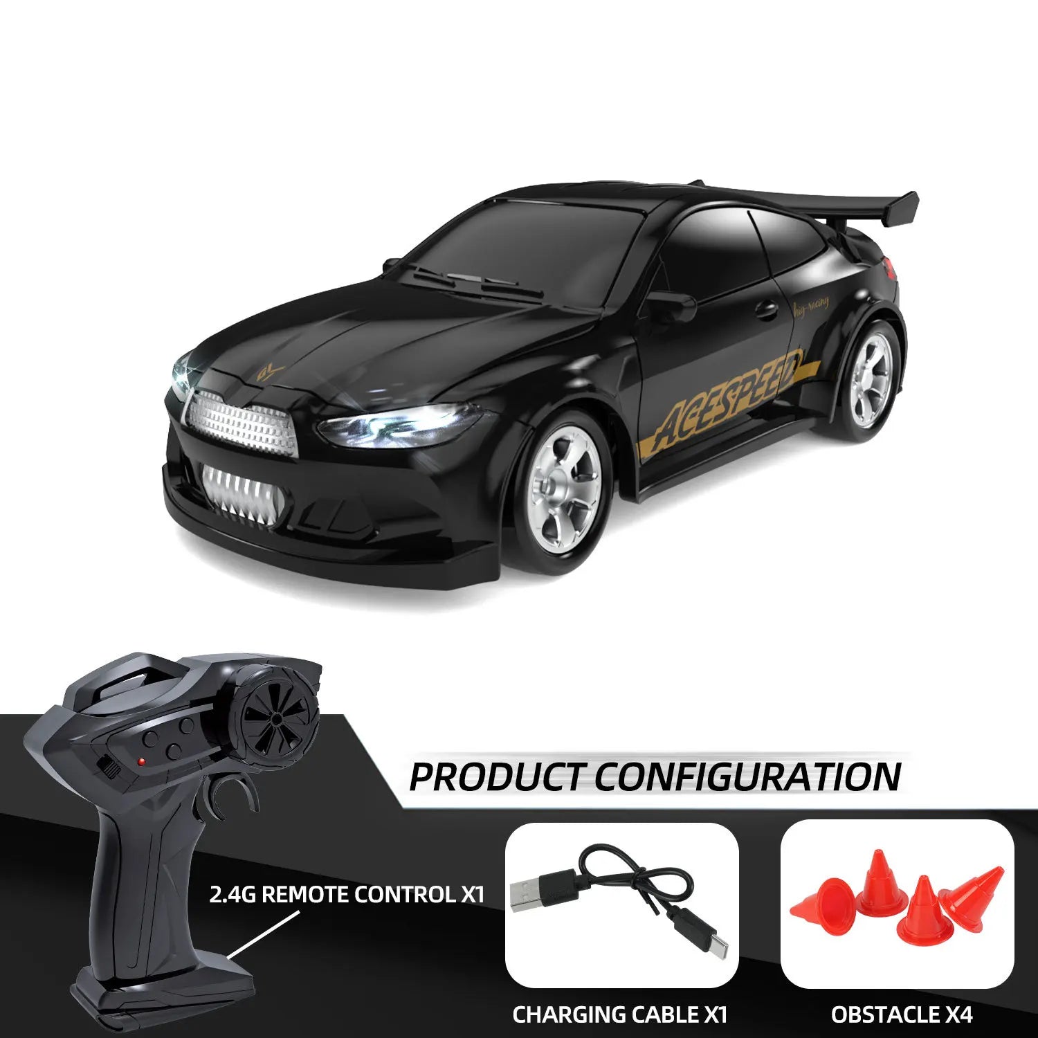 1/64 RC Four-wheel Mini Drift Car 2.4G Remote-controlled Car Desktop Toy