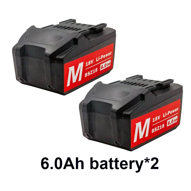 18V 6.0Ah Battery for Metabo Cordless Power Tool Drill Drivers Wrench Hammers for Metabo 18V Battery 6000mAh BSZ18 625591000