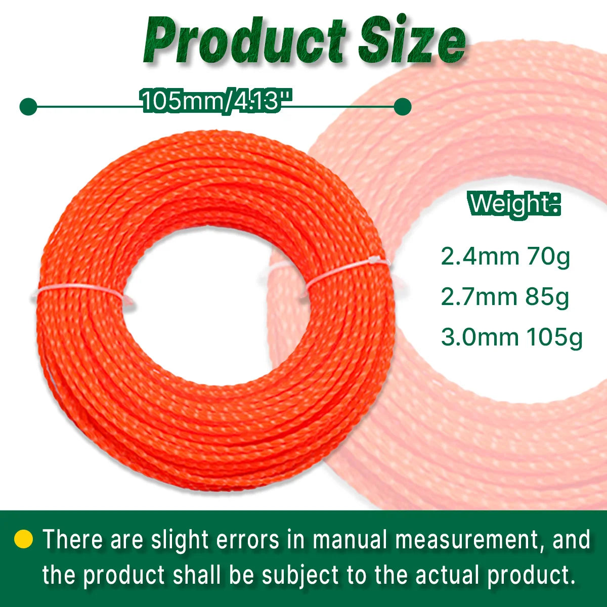 15m*2.4mm/2.7mm/3mm Mowing Nylon Grass Trimmer Rope Brush Cutter Strimmer Line Mowing Wire Lawn Mower Accessory