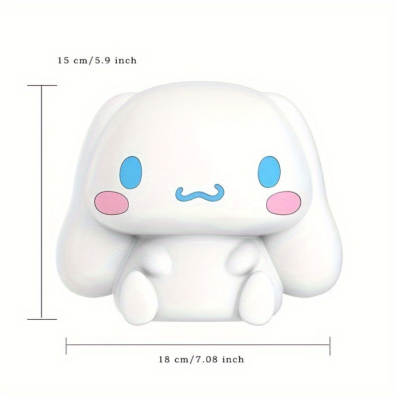 1200mAh Cinnamoroll Silicone Night Light with 3 Speed Adjustment, 3 Color Lighting, Remote Control, and USB Charging