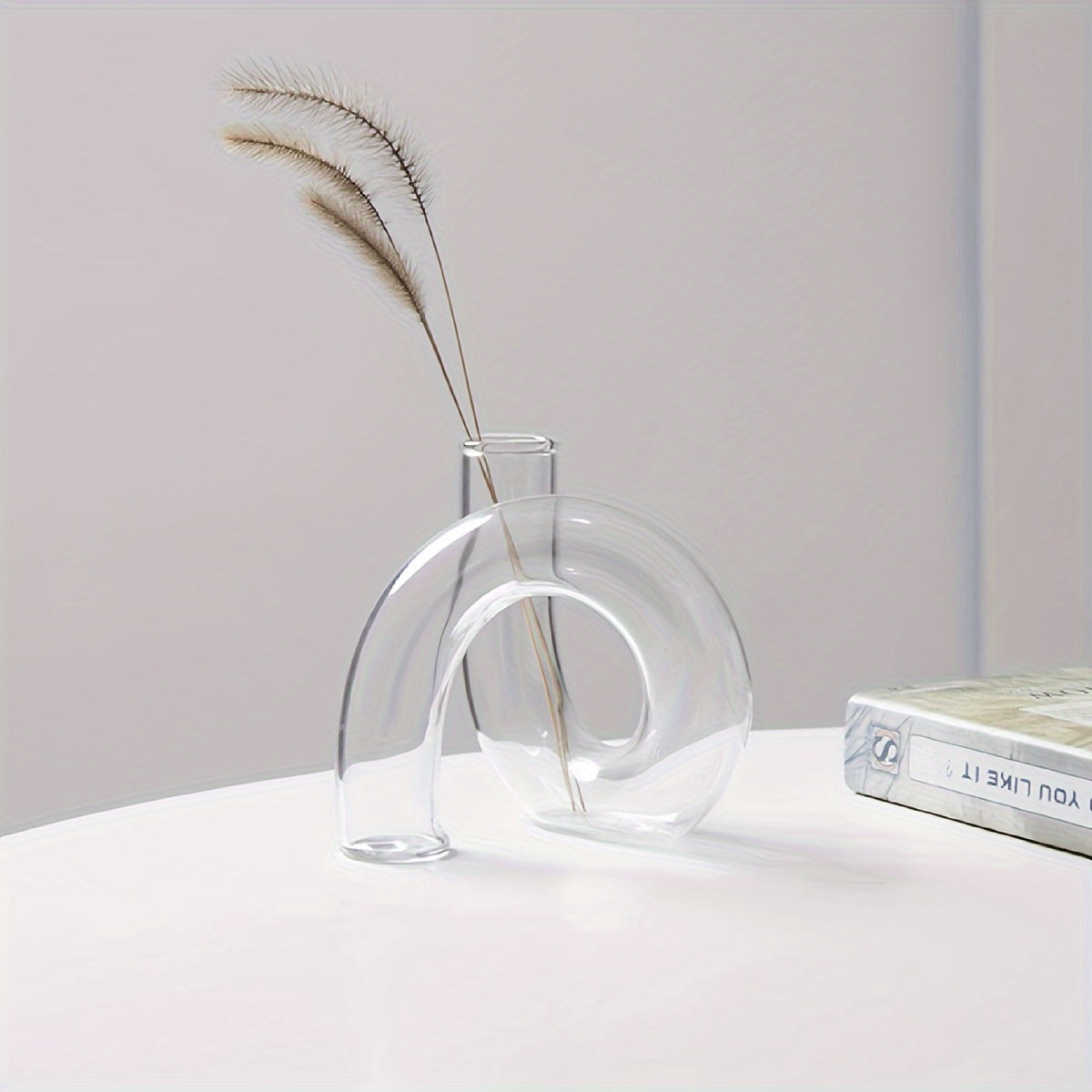 1pc Bohemian Style Glass Vase - Unique Curved Design for Hydroponic Plants, Perfect for Home & Office Decor, Ideal Gift