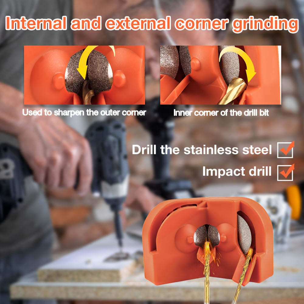 1 Set Multi-functional Twist Drill Grinder, 2-16mm Impact Electric Drill, Wear-resistant Diamond Sharpener, Drill Bit Grinding Tools With 3pcs Drill Bit Positioner For Impact Drills Milling Cutters Knives Scissors Choppers