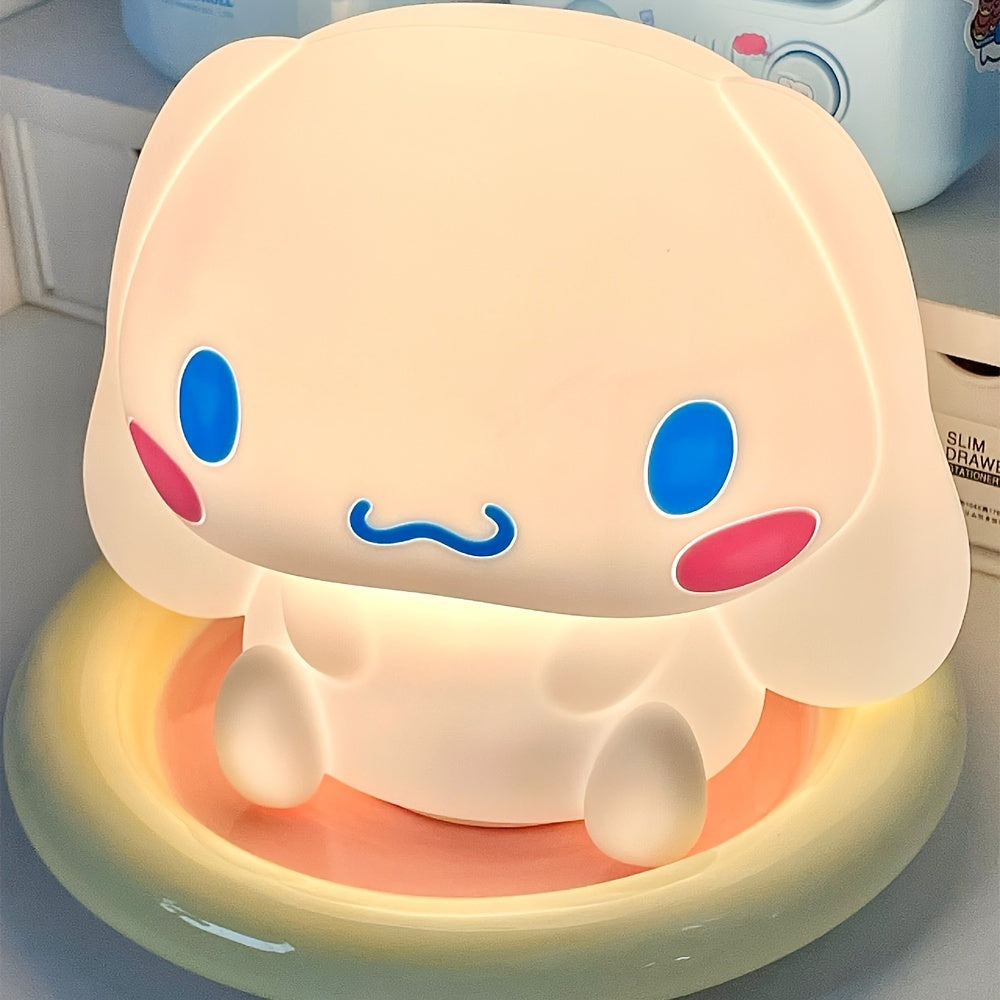 1200mAh Cinnamoroll Silicone Night Light with 3 Speed Adjustment, 3 Color Lighting, Remote Control, and USB Charging