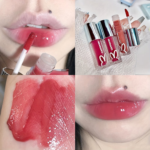 "Cappuvini Hydro-Glow Glassy Lip Gloss/Tint - Low Saturation, Bare-Face Friendly Lipstick For Students & Makeup Enthusiasts"