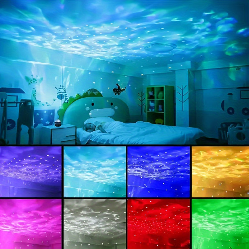 1pc Celestial Starry Sky Projection Lamp - Projects Mesmerizing Starry Sky Effect with 7 Vibrant Color Patterns, Remote Control, LED Mini Star Light, Multifunctional Polar Projector - Perfect Night Light for Creating a Relaxi