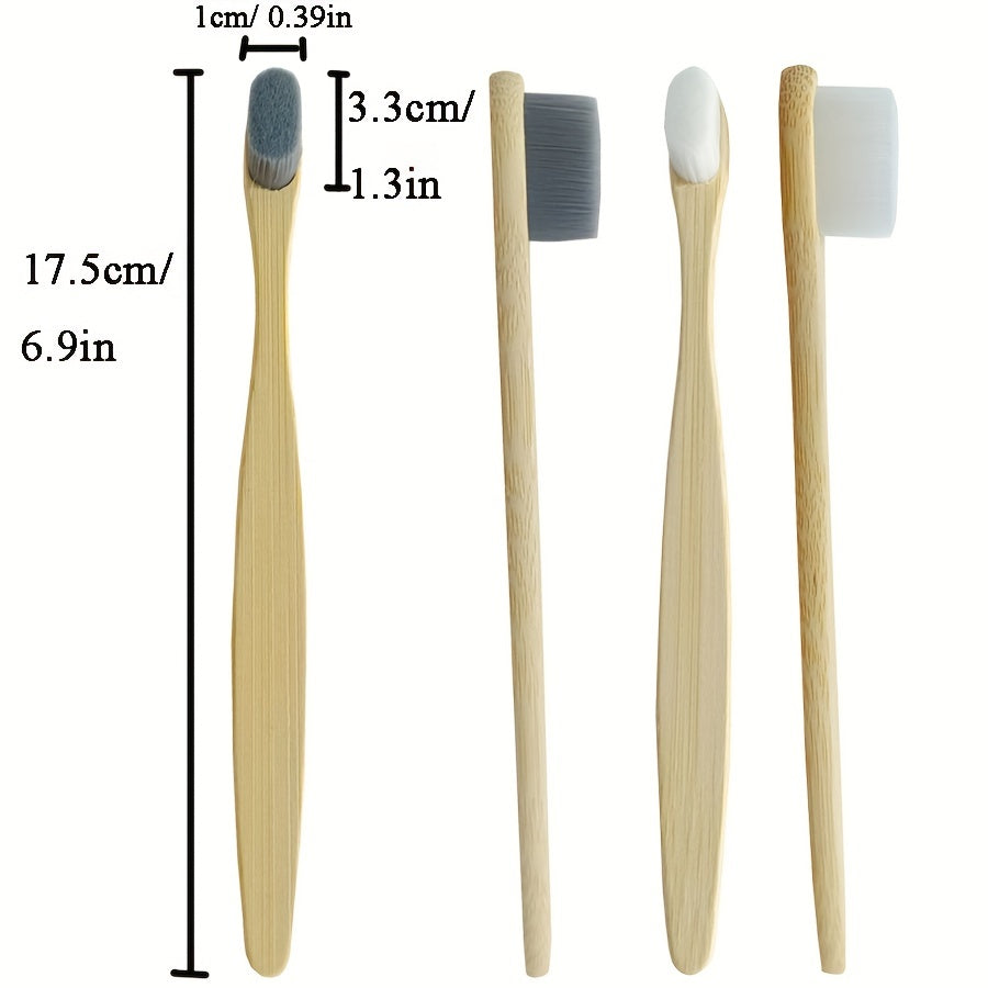 10 Pcs Bamboo Toothbrush Sets Natural Wooden Soft Fur Tooth Brush Eco-friendly Black White Toothbrushes Teeth Cleaning Tools
