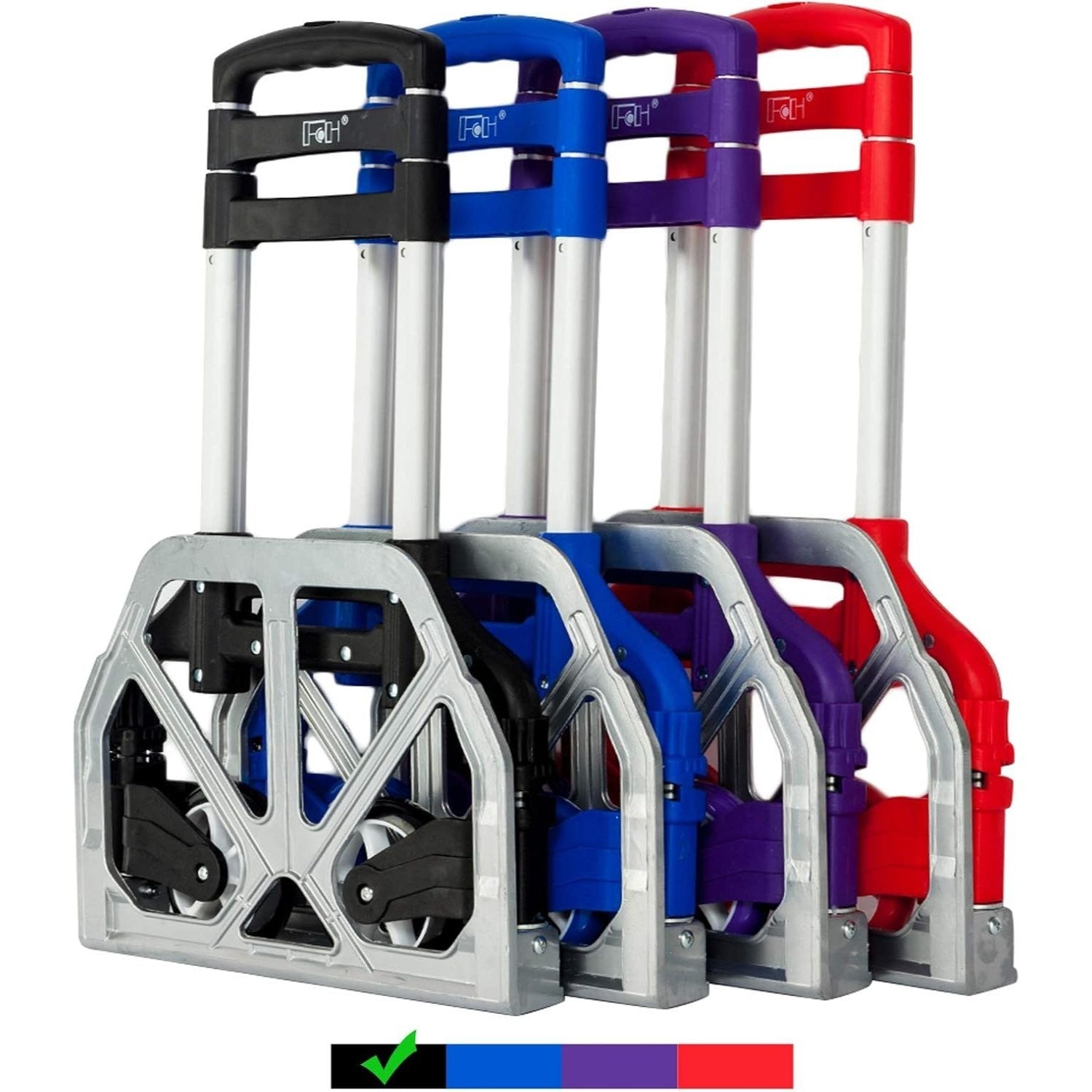 Folding Hand Truck Aluminum Portable Folding Hand Cart 165lbs Capacity Hand Cart and Dolly for Home, Auto, Office, Travel Use