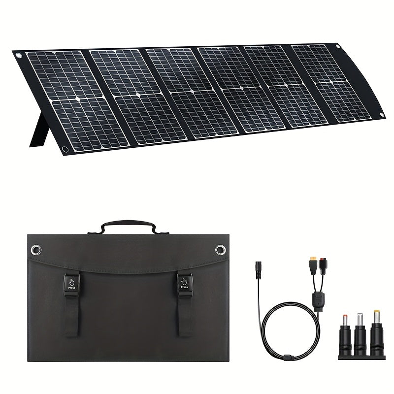 100W Portable Foldable Solar Panel Charger - High Efficiency Solar Charger with USB-C PD3.0, USB-A QC3.0, And DC 20V Output, Lightweight & Compact Design for Camping, Hiking, RV Travel, Fishing, And Outdoor Adventures