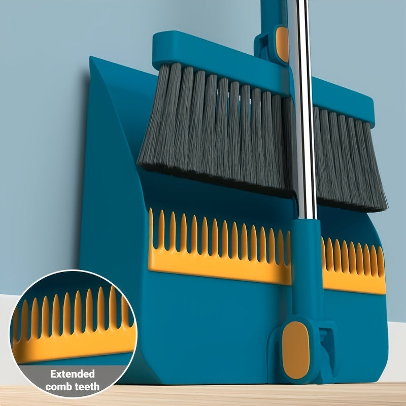 1 Set, Household Broom And Dustpan Set, Durable Sweeping Broom And Dustpan With Long Handle, Creative Dustpan With Comb Tooth, Floor Cleaning Tool, For Home Office School Dorm, Cleaning Supplies, Cleaning Gadgets, Back To Sch