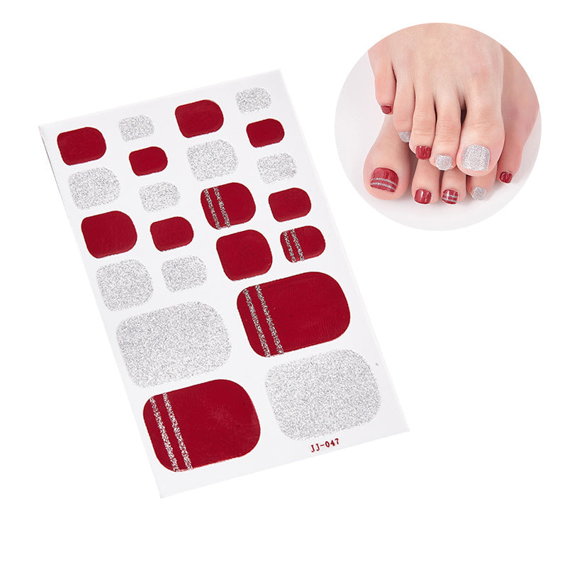 1 Pcs St.Patrick's Day Toe Nail Stickers, Nail Strips Decals With Glitter Design, Full Wraps Self Adhesive Toe Nail Tip, For Women Girls DIY Nail Art Decoration