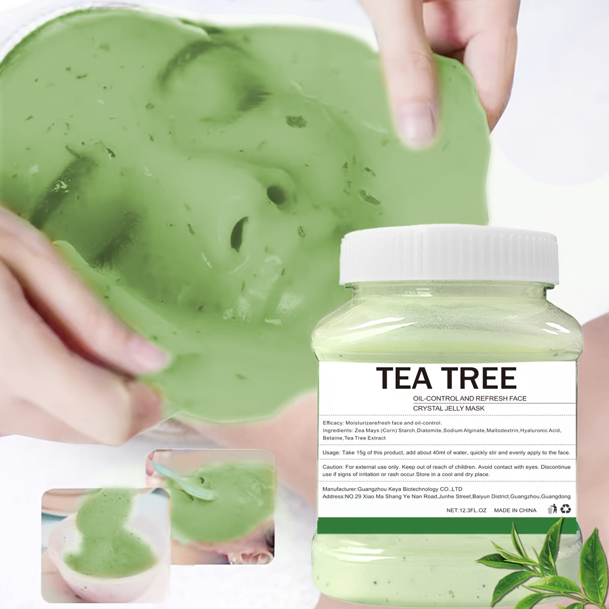 12. 3Fl. Oz Tea Tree Jelly Mask For Facial Skin Care, Natural Gel Hydro Face Masks, Professional Off Hydro Jelly Mask, Moisturizing, Improving & Hydrating, Mask Powder For Wrinkles