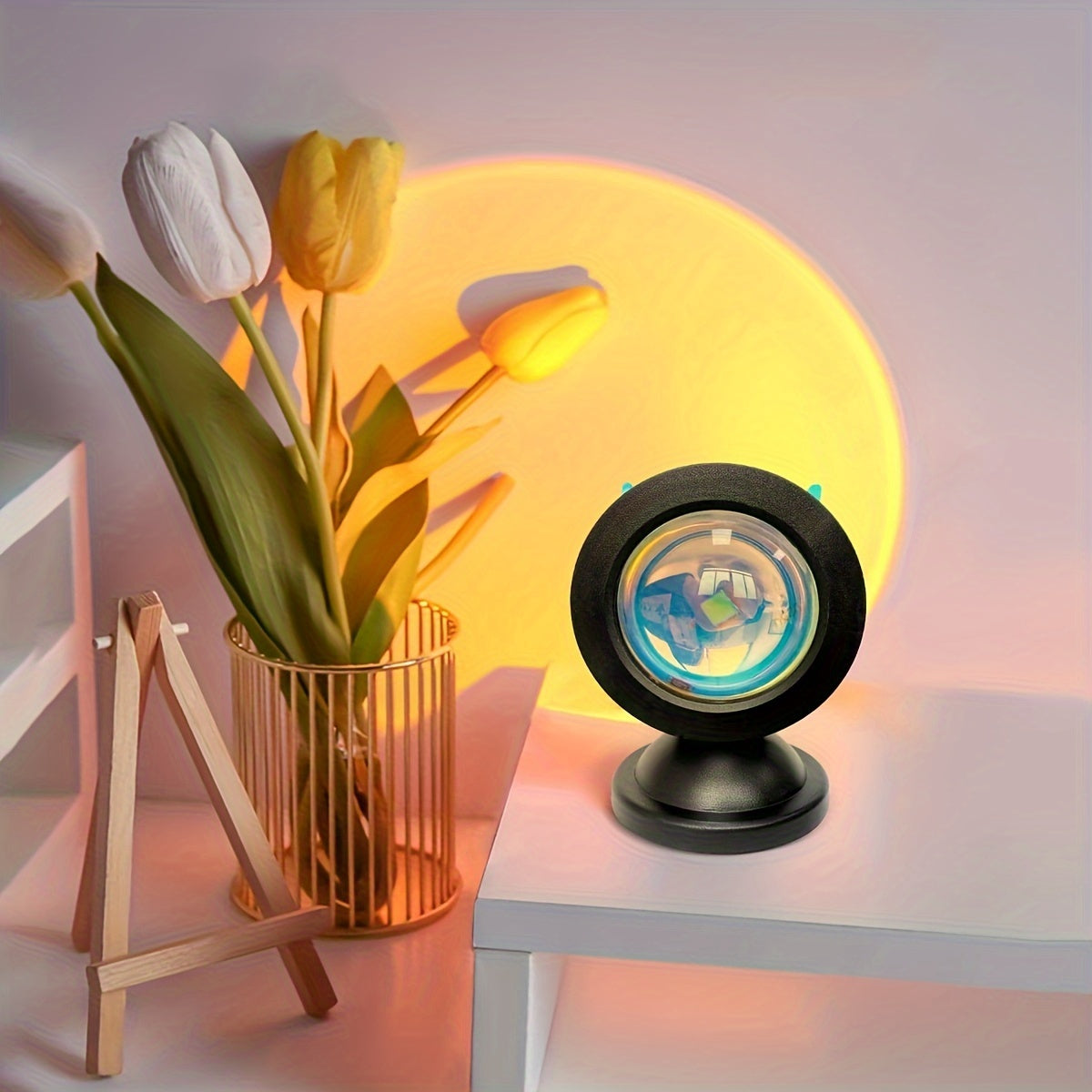 1pc 16 Colors USB Led Sunset Spotlight, Remote Control