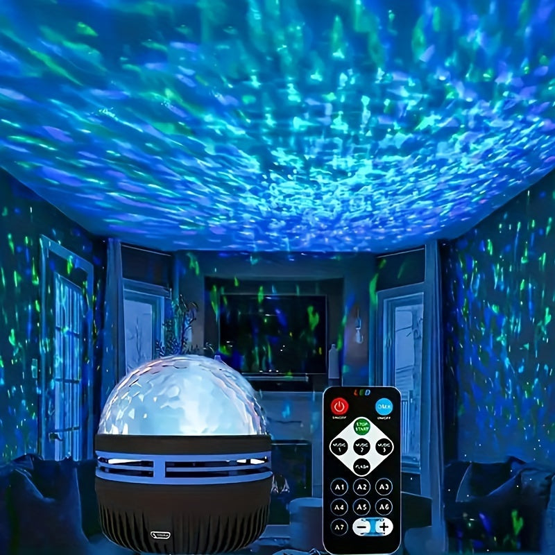 1pc Celestial Starry Sky Projection Lamp - Projects Mesmerizing Starry Sky Effect with 7 Vibrant Color Patterns, Remote Control, LED Mini Star Light, Multifunctional Polar Projector - Perfect Night Light for Creating a Relaxi