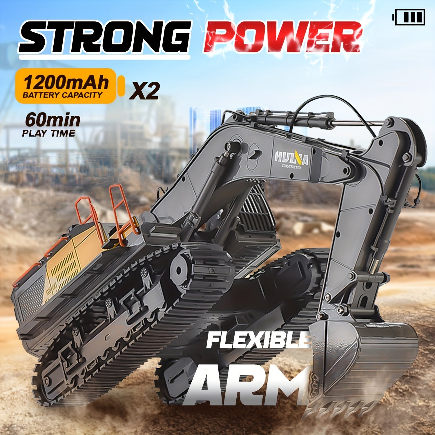 1:14 scale 22-channel alloy remote control excavator remote control excavator professional remote control engineering vehicle toy the most ideal holiday gift Christmas Halloween Gift