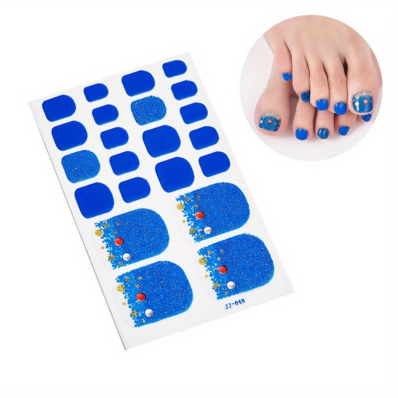 1 Pcs St.Patrick's Day Toe Nail Stickers, Nail Strips Decals With Glitter Design, Full Wraps Self Adhesive Toe Nail Tip, For Women Girls DIY Nail Art Decoration