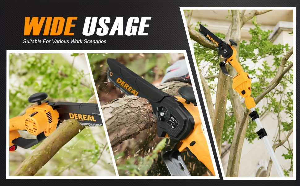 18ft Reach 2-in-1 Compact Pole Saw with 8" Brushless Chainsaw, 20V 4.0Ah Battery, Perfect for Tree Trimming and Wood Cutting - Ideal Christmas Gift