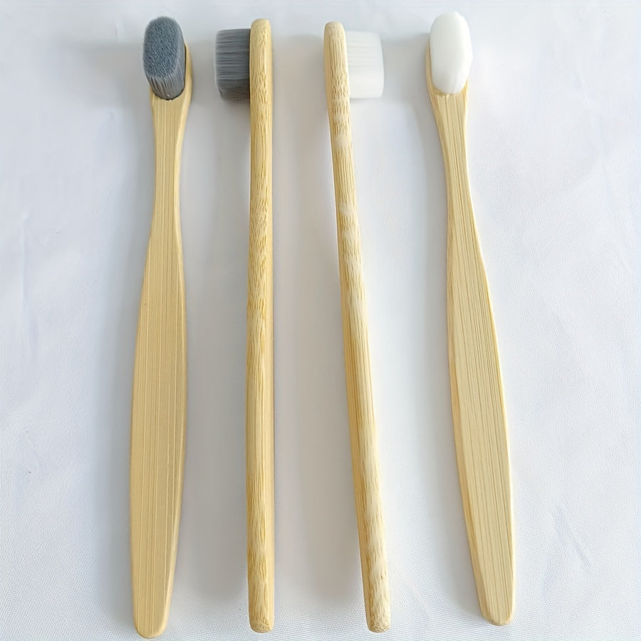 10 Pcs Bamboo Toothbrush Sets Natural Wooden Soft Fur Tooth Brush Eco-friendly Black White Toothbrushes Teeth Cleaning Tools