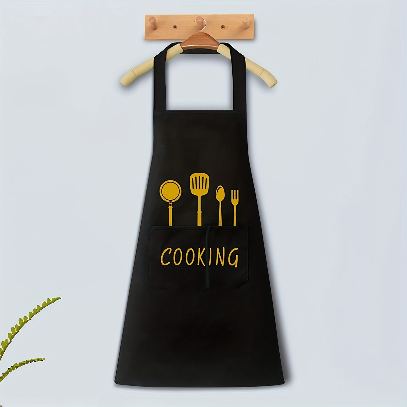 1Pc Apron, Waterproof And Oil-proof Apron With Pockets, For Coffee Bar, Restaurant, Adjustable Multipurpose Apron, 28.3in/25.5in