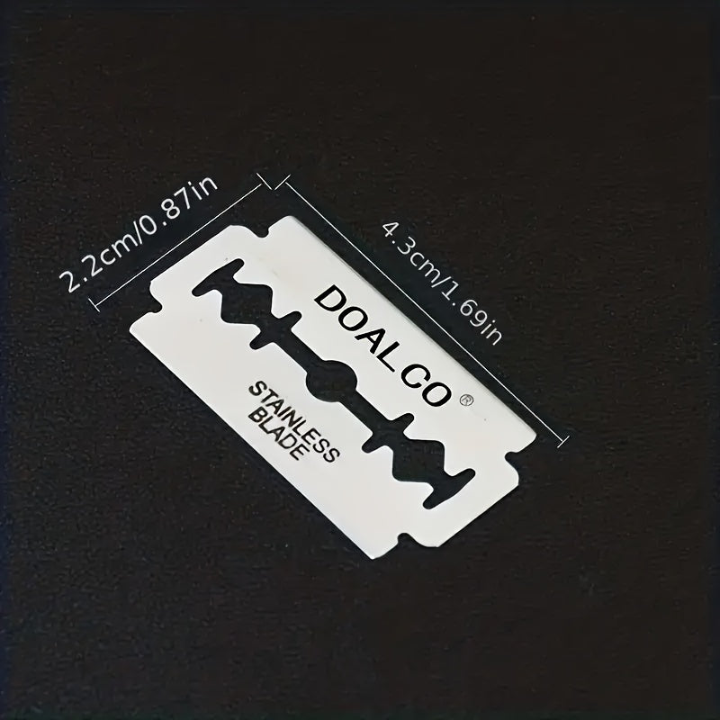 100pcs Premium Double-Edge Razor Blades - Smooth Shaving, Stainless Steel, Professional-Garde Barbers Choice