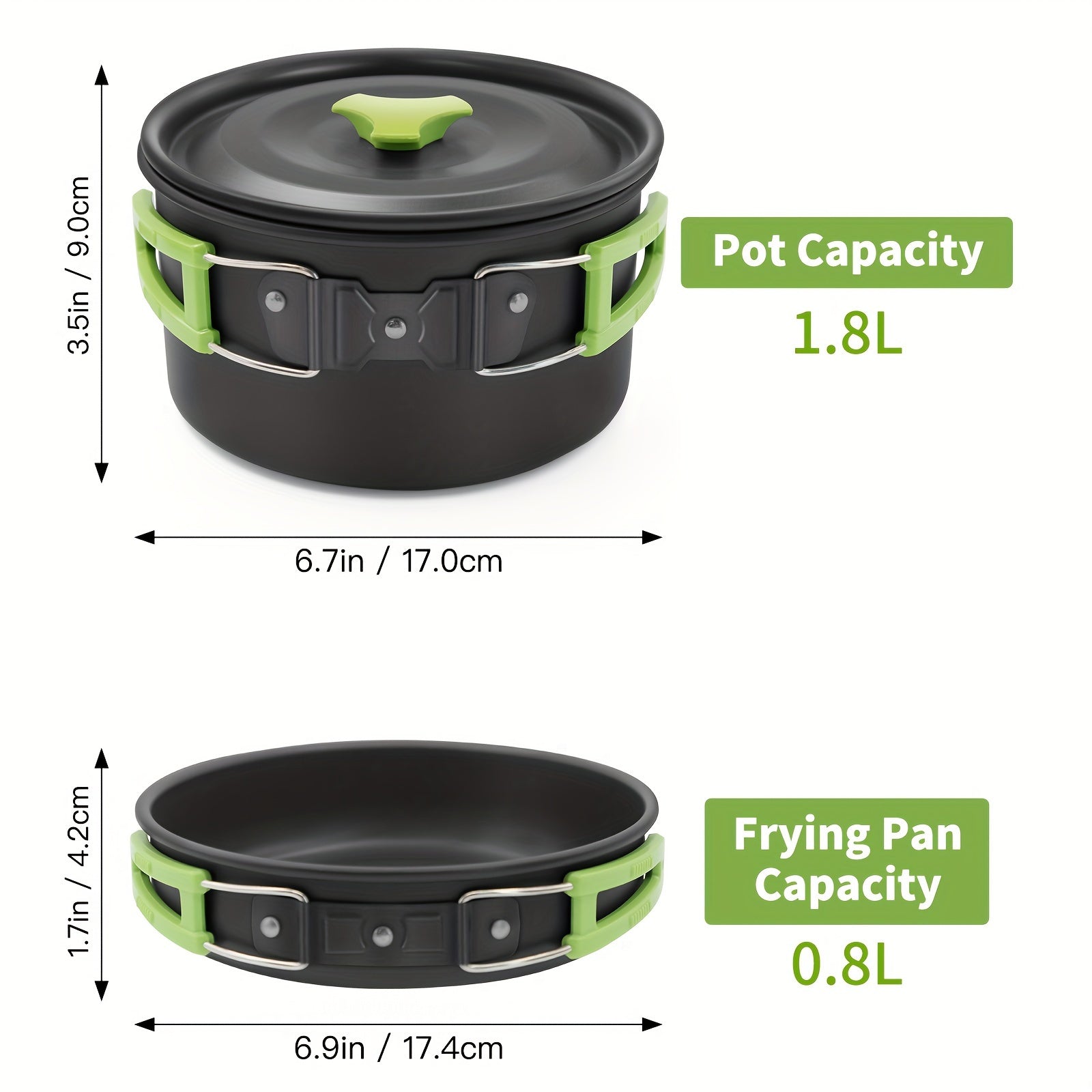 16pcs Camping Cookware, Backpacking Compact Camping Cooking Set Camping Pot with Cups Plates Forks Knives Spoons, Camping Pots and Pans Set for Backpacking, Outdoor Cooking