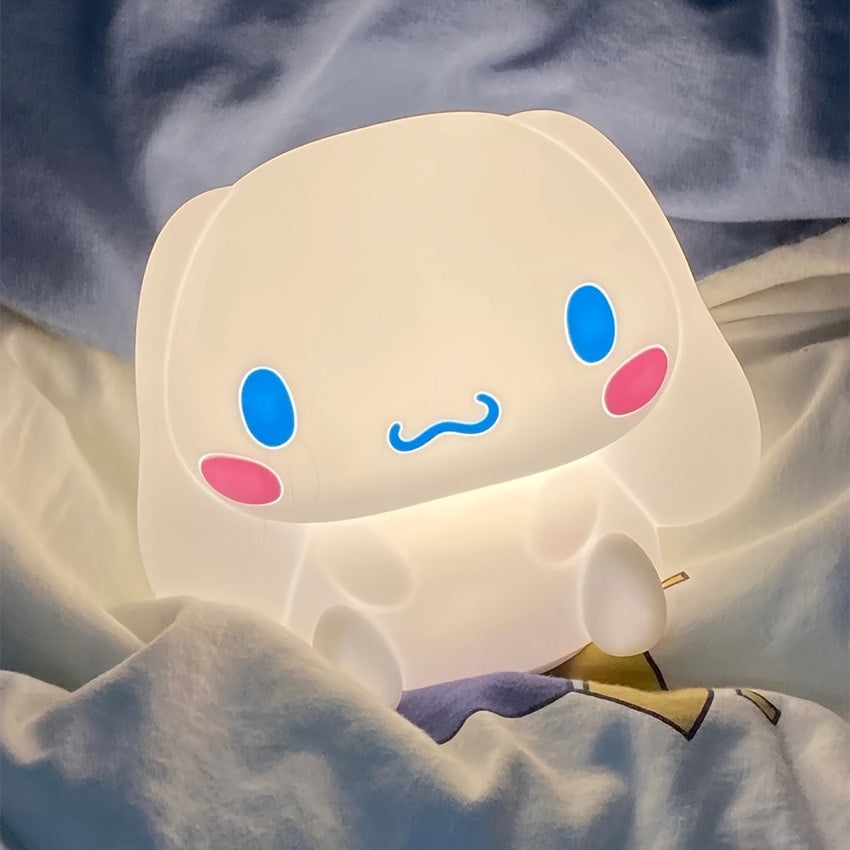 1200mAh Cinnamoroll Silicone Night Light with 3 Speed Adjustment, 3 Color Lighting, Remote Control, and USB Charging