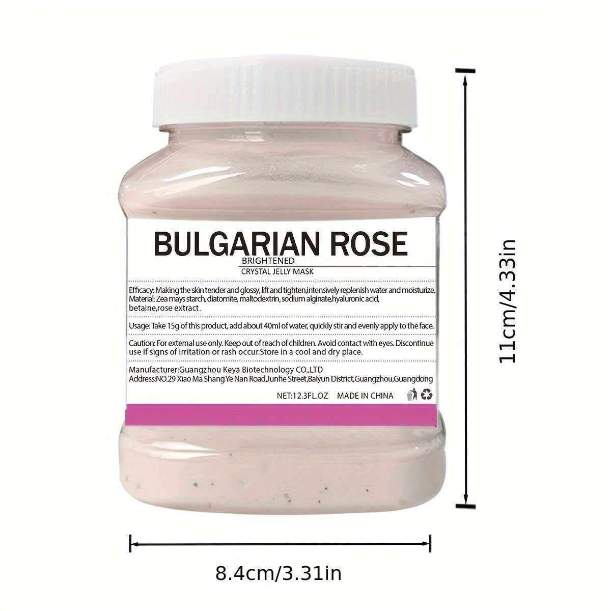 12.3 Fl.Oz Bulgarian Rose Luxurious Gel Hydro Face Mask - Hydrating, Moisturizing, and Improving Facial Skin Care - Natural, Peel-Off, Professional, and Gentle