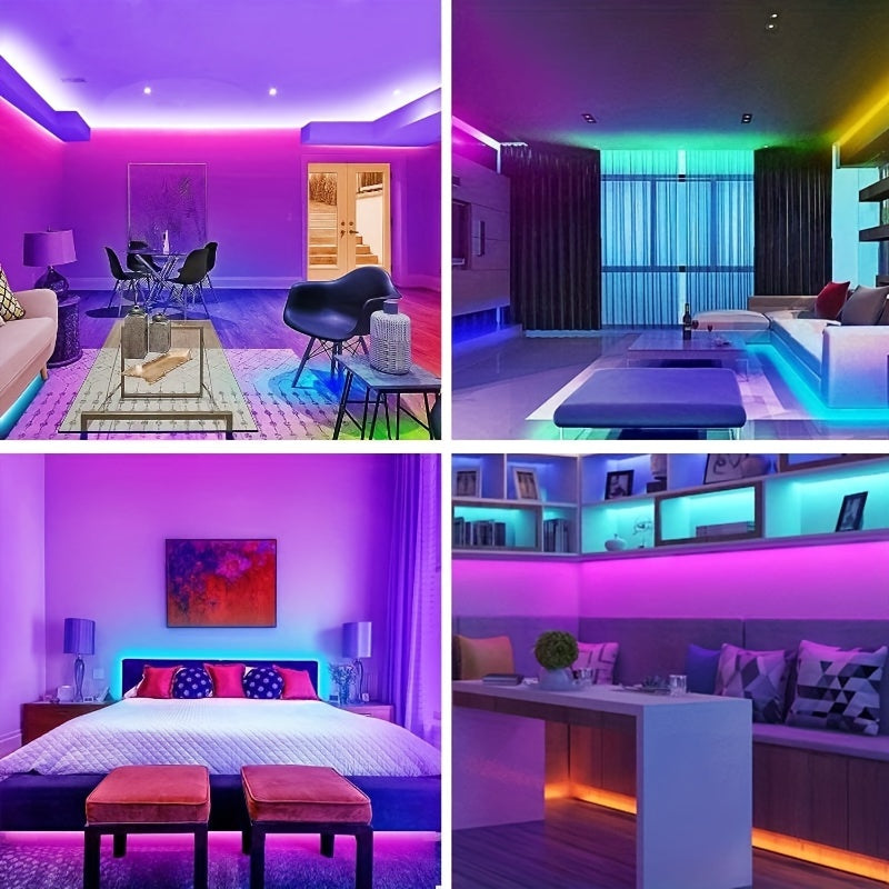 16.4 Million Colors RGB LED Strip Lights with Music Sync, App & Remote Control – Vibrant Color Changing Lights for Bedroom, Kitchen, Parties & Christmas Decor (393.7/787.4/1181.1inch), LFON
