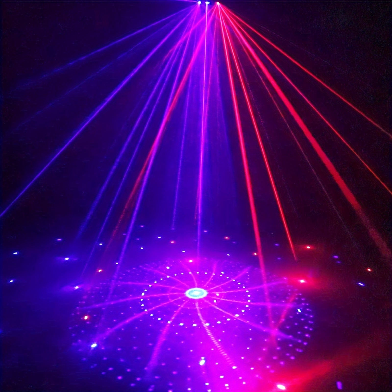 1pc 21 Lens Sound Activity DJ Party Lights, LED Stage Lights With Remote Control, DMX512 Professional DJ Lights UV Black Light RGB Ambient Light Disco Projector Lamp Beam Lights Indoor Decorative Light Ceiling Table Lamp Rave