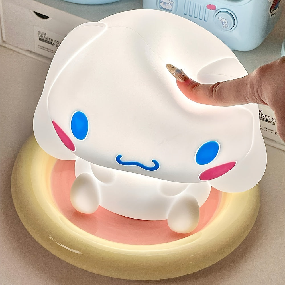 1200mAh Cinnamoroll Silicone Night Light with 3 Speed Adjustment, 3 Color Lighting, Remote Control, and USB Charging