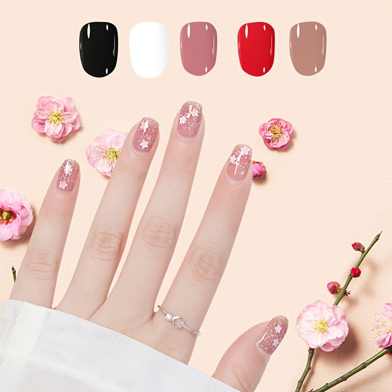 10ml Quick Drying Nail Polish - Ultra-Glossy, Non-Toxic Formula in Fashion-Forward Pinkish Black, White & Red - Perfect for Safe, At-Home Manicures & Nail Art Creations