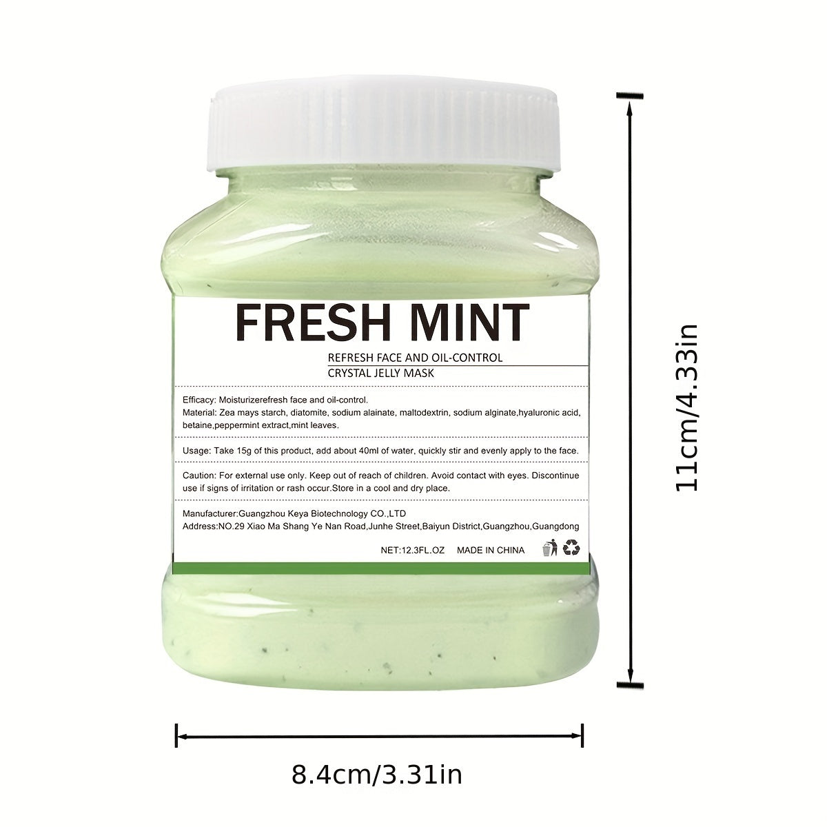 12. 3Fl. Oz Fresh Mint Jelly Mask For Facial Skin Care, Natural Gel Hydro Face Masks, Professional Off Hydro Jelly Mask, Moisturizing, Improving & Hydrating, Mask Powder For Wrinkles