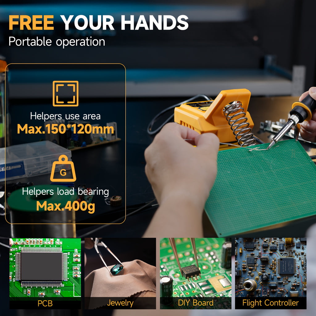 Cordless Soldering Station for Dewalt 20V Max Battery - Electric Digital LCD Display Soldering Iron Station Fast Heating Up Soldering Station for DIY, Suitable for electrical maintenance (excluding batteries)