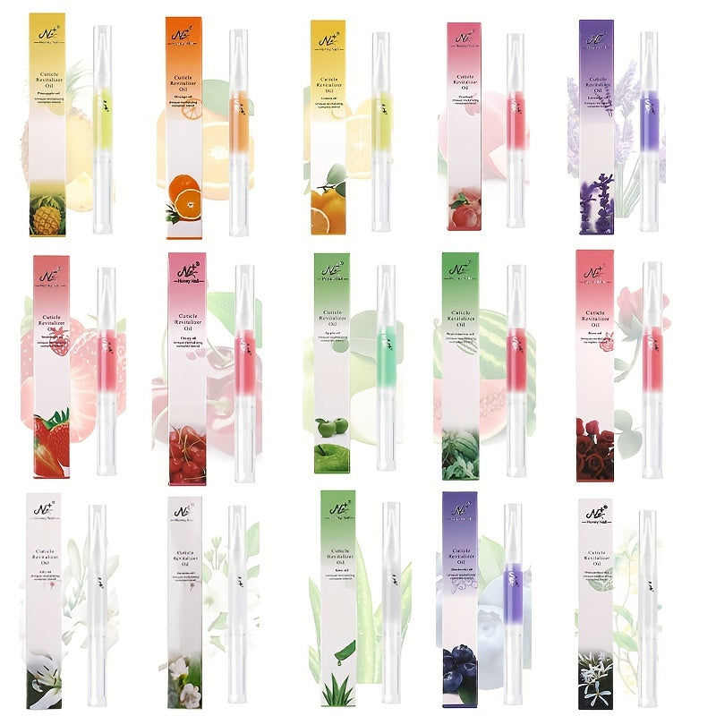 15 Scent Nail Nutrition Oil Pen, Cuticle Oil Pen Nail Revitalizer Oil Prevent Agnail Nail Polish For Daily Nail Care